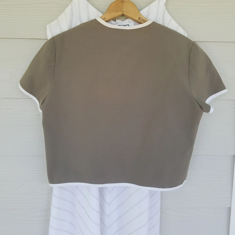Vintage 80s 90s Tank Strap Dress Jacket Set Vtg Sz 12 Dress Lagenlook Minimalist - Picture 12 of 16